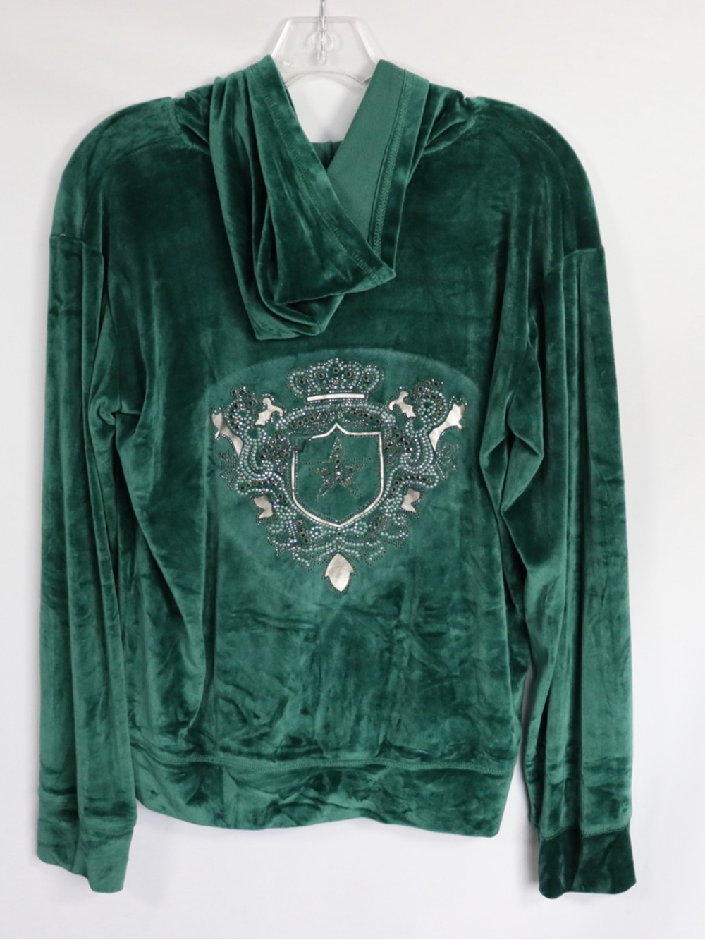 Teen Fitness Velour Tracksuit Set Green Hoodie & Pants Y2K Matching Set - Picture 7 of 11